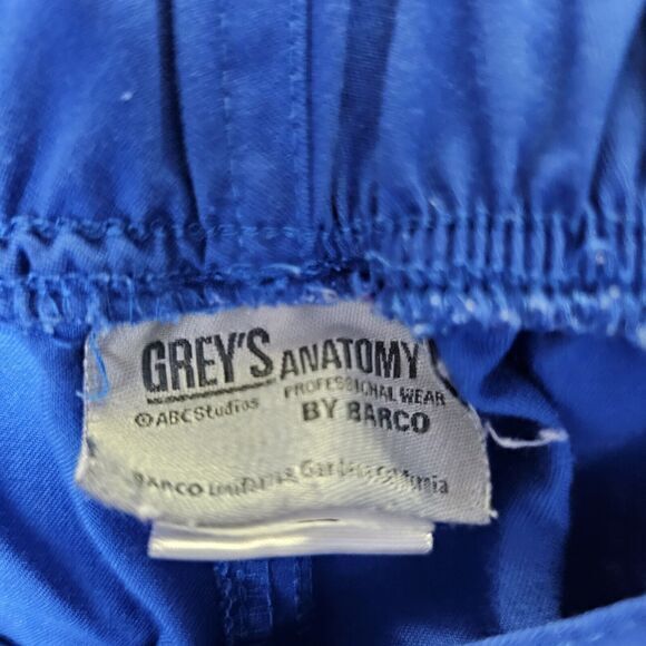 Grey’s Anatomy Scrub XS Set Royal Blue 5 Pocket Flare Leg XS Medical Nurse Pants - Picture 3 of 10